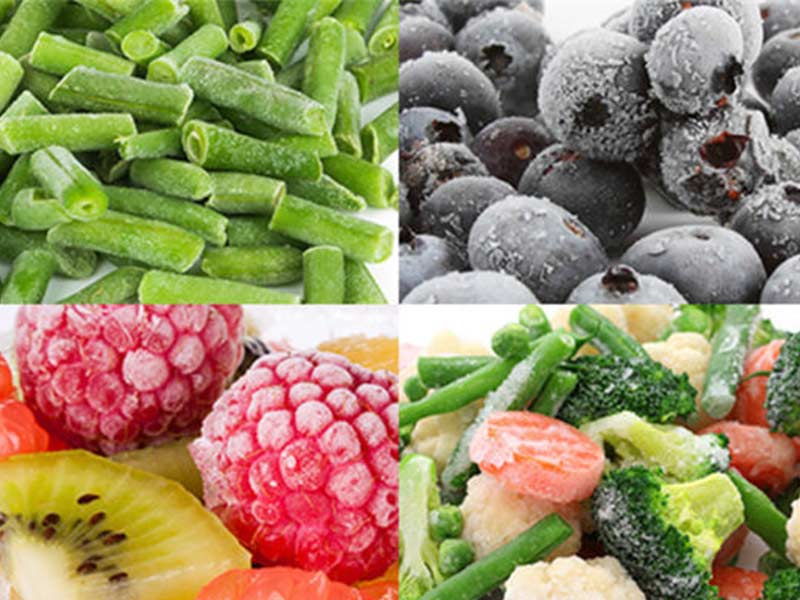 frutas y verduras congeladas
